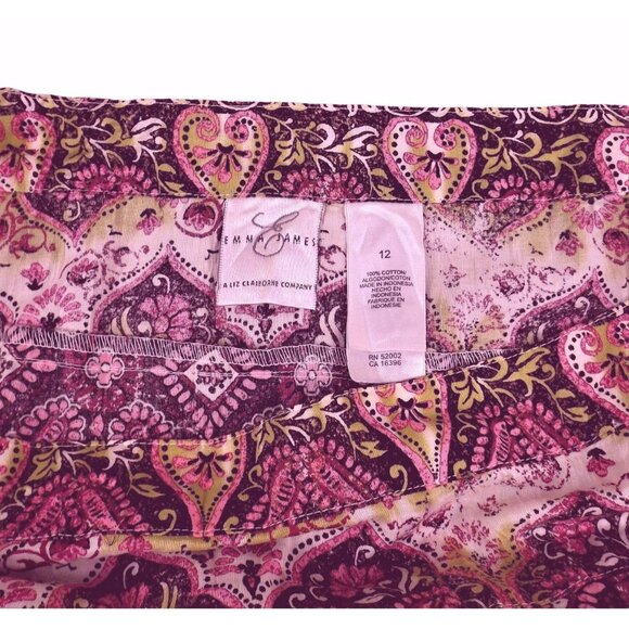 Emma James Womens Skirt Tiered Pink Boho Vintage Style Geometric Size 12  JH1044 - Picture 3 of 4
